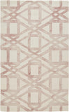 Lorrain Geometric Patterned Wool Rug, Blush Pink, 9ft-6in x 13ft-6in Area Rug