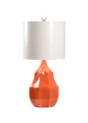 Soft Glow Lamp - Vibrant Orange Ceramic with Textured Body and Super White Shade for Home Decor