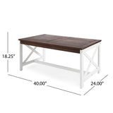 Nester Indoor Farmhouse Black Finished Acacia Wood Coffee Table Noble House