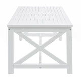 Nester Indoor Farmhouse White Finished Acacia Wood Coffee Table Noble House