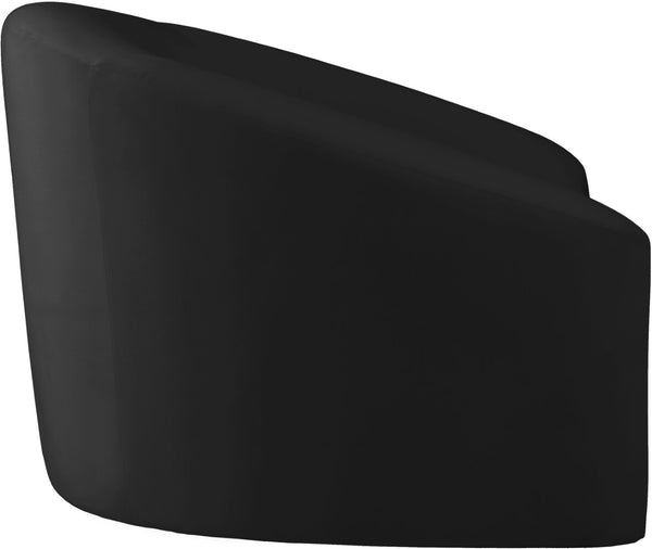 Riley Velvet / Engineered Wood / Foam Contemporary Black Velvet Chair - 49" W x 35.5" D x 29.5" H