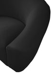 Riley Velvet / Engineered Wood / Foam Contemporary Black Velvet Chair - 49" W x 35.5" D x 29.5" H