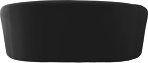 Riley Velvet / Engineered Wood / Foam Contemporary Black Velvet Loveseat - 71" W x 35.5" D x 29.5" H