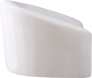 Riley Velvet / Engineered Wood / Foam Contemporary Cream Velvet Chair - 49" W x 35.5" D x 29.5" H