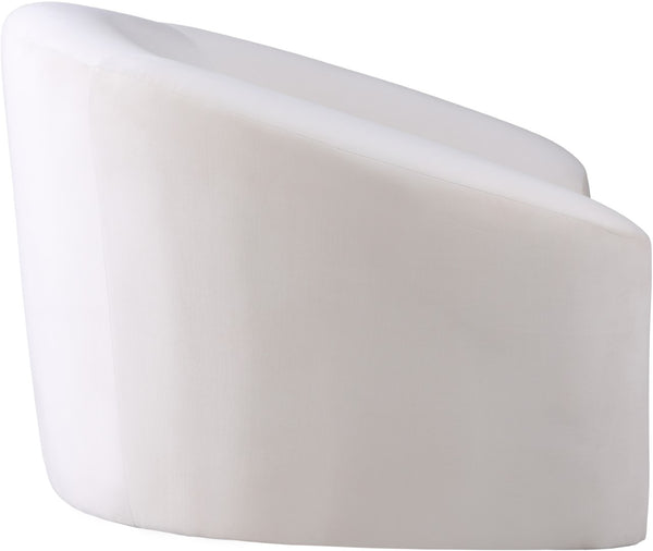 Riley Velvet / Engineered Wood / Foam Contemporary Cream Velvet Chair - 49" W x 35.5" D x 29.5" H