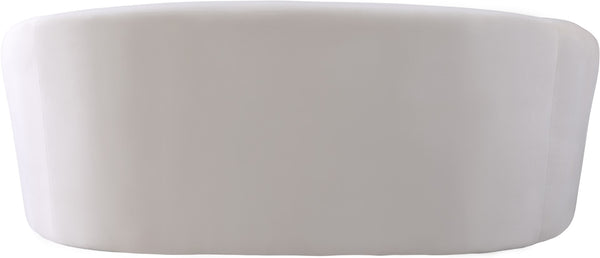Riley Velvet / Engineered Wood / Foam Contemporary Cream Velvet Loveseat - 71" W x 35.5" D x 29.5" H