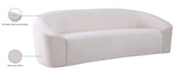 Riley Velvet / Engineered Wood / Foam Contemporary Cream Velvet Sofa - 91" W x 35.5" D x 29.5" H
