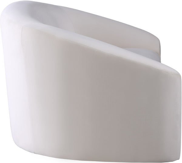 Riley Velvet / Engineered Wood / Foam Contemporary Cream Velvet Sofa - 91" W x 35.5" D x 29.5" H