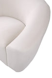 Riley Velvet / Engineered Wood / Foam Contemporary Cream Velvet Sofa - 91" W x 35.5" D x 29.5" H