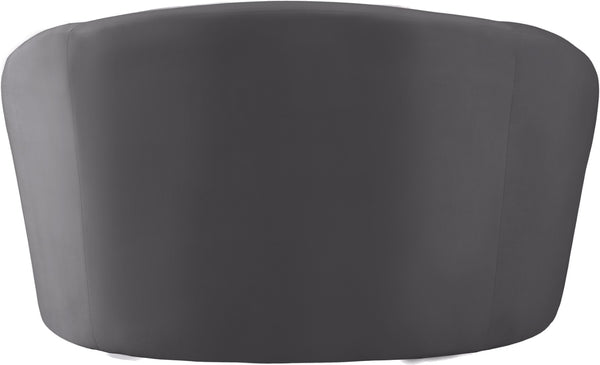 Riley Velvet / Engineered Wood / Foam Contemporary Grey Velvet Chair - 49" W x 35.5" D x 29.5" H