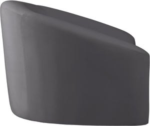 Riley Velvet / Engineered Wood / Foam Contemporary Grey Velvet Chair - 49" W x 35.5" D x 29.5" H