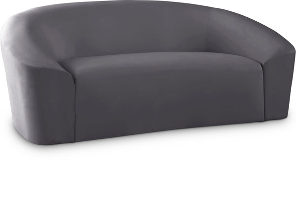 Riley Velvet / Engineered Wood / Foam Contemporary Grey Velvet Loveseat - 71" W x 35.5" D x 29.5" H
