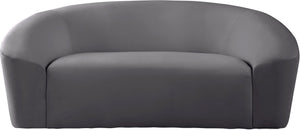 Riley Velvet / Engineered Wood / Foam Contemporary Grey Velvet Loveseat - 71" W x 35.5" D x 29.5" H