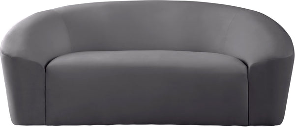 Riley Velvet / Engineered Wood / Foam Contemporary Grey Velvet Loveseat - 71" W x 35.5" D x 29.5" H