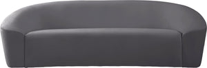 Riley Velvet / Engineered Wood / Foam Contemporary Grey Velvet Sofa - 91" W x 35.5" D x 29.5" H