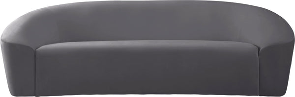 Riley Velvet / Engineered Wood / Foam Contemporary Grey Velvet Sofa - 91" W x 35.5" D x 29.5" H