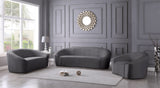 Riley Velvet / Engineered Wood / Foam Contemporary Grey Velvet Sofa - 91" W x 35.5" D x 29.5" H