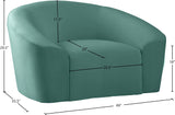 Riley Velvet / Engineered Wood / Foam Contemporary Mint Velvet Chair - 49" W x 35.5" D x 29.5" H