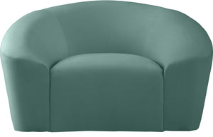 Riley Velvet / Engineered Wood / Foam Contemporary Mint Velvet Chair - 49" W x 35.5" D x 29.5" H