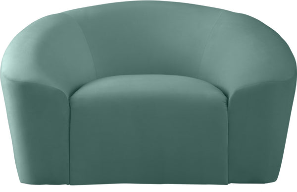 Riley Velvet / Engineered Wood / Foam Contemporary Mint Velvet Chair - 49" W x 35.5" D x 29.5" H
