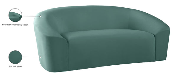 Riley Velvet / Engineered Wood / Foam Contemporary Mint Velvet Loveseat - 71" W x 35.5" D x 29.5" H
