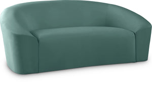Riley Velvet / Engineered Wood / Foam Contemporary Mint Velvet Loveseat - 71" W x 35.5" D x 29.5" H