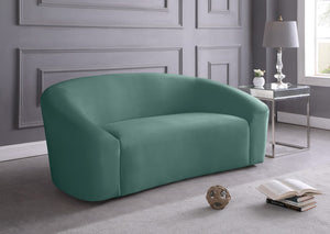 Riley Velvet / Engineered Wood / Foam Contemporary Mint Velvet Loveseat - 71" W x 35.5" D x 29.5" H