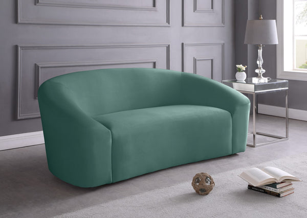 Riley Velvet / Engineered Wood / Foam Contemporary Mint Velvet Loveseat - 71" W x 35.5" D x 29.5" H