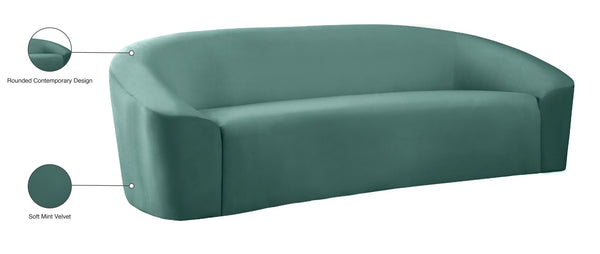 Riley Velvet / Engineered Wood / Foam Contemporary Mint Velvet Sofa - 91" W x 35.5" D x 29.5" H
