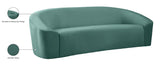 Riley Velvet / Engineered Wood / Foam Contemporary Mint Velvet Sofa - 91" W x 35.5" D x 29.5" H