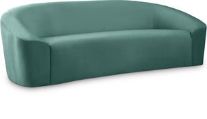 Riley Velvet / Engineered Wood / Foam Contemporary Mint Velvet Sofa - 91" W x 35.5" D x 29.5" H