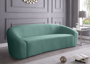 Riley Velvet / Engineered Wood / Foam Contemporary Mint Velvet Sofa - 91" W x 35.5" D x 29.5" H
