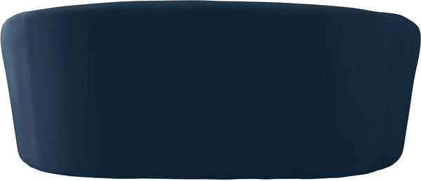 Riley Velvet / Engineered Wood / Foam Contemporary Navy Velvet Loveseat - 71" W x 35.5" D x 29.5" H