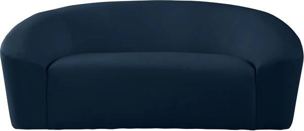 Riley Velvet / Engineered Wood / Foam Contemporary Navy Velvet Loveseat - 71" W x 35.5" D x 29.5" H