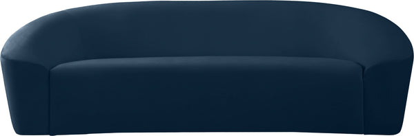 Riley Velvet / Engineered Wood / Foam Contemporary Navy Velvet Sofa - 91" W x 35.5" D x 29.5" H
