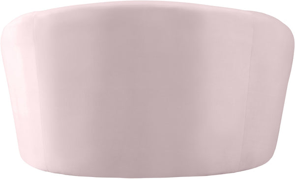 Riley Velvet / Engineered Wood / Foam Contemporary Pink Velvet Chair - 49" W x 35.5" D x 29.5" H