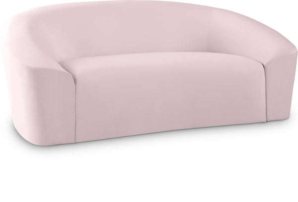 Riley Velvet / Engineered Wood / Foam Contemporary Pink Velvet Loveseat - 71" W x 35.5" D x 29.5" H