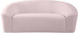 Riley Velvet / Engineered Wood / Foam Contemporary Pink Velvet Loveseat - 71" W x 35.5" D x 29.5" H