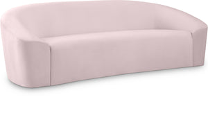 Riley Velvet / Engineered Wood / Foam Contemporary Pink Velvet Sofa - 91" W x 35.5" D x 29.5" H