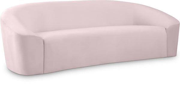Riley Velvet / Engineered Wood / Foam Contemporary Pink Velvet Sofa - 91" W x 35.5" D x 29.5" H