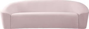 Riley Velvet / Engineered Wood / Foam Contemporary Pink Velvet Sofa - 91" W x 35.5" D x 29.5" H