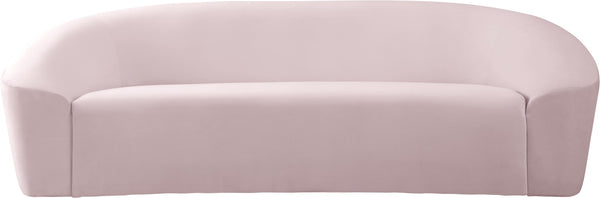 Riley Velvet / Engineered Wood / Foam Contemporary Pink Velvet Sofa - 91" W x 35.5" D x 29.5" H