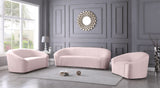 Riley Velvet / Engineered Wood / Foam Contemporary Pink Velvet Sofa - 91" W x 35.5" D x 29.5" H