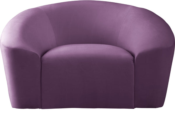 Riley Velvet / Engineered Wood / Foam Contemporary Purple Velvet Chair - 49" W x 35.5" D x 29.5" H