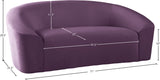 Riley Velvet / Engineered Wood / Foam Contemporary Purple Velvet Loveseat - 71" W x 35.5" D x 29.5" H