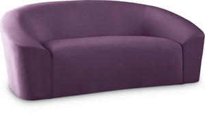 Riley Velvet / Engineered Wood / Foam Contemporary Purple Velvet Loveseat - 71" W x 35.5" D x 29.5" H