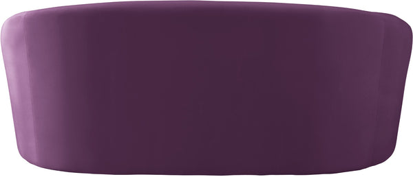Riley Velvet / Engineered Wood / Foam Contemporary Purple Velvet Loveseat - 71" W x 35.5" D x 29.5" H