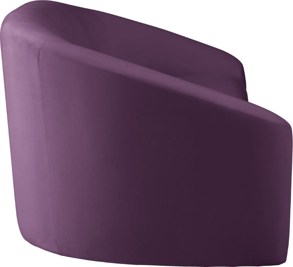 Riley Velvet / Engineered Wood / Foam Contemporary Purple Velvet Loveseat - 71" W x 35.5" D x 29.5" H