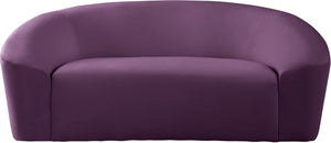 Riley Velvet / Engineered Wood / Foam Contemporary Purple Velvet Loveseat - 71" W x 35.5" D x 29.5" H