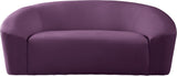 Riley Velvet / Engineered Wood / Foam Contemporary Purple Velvet Loveseat - 71" W x 35.5" D x 29.5" H